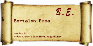 Bertalan Emma névjegykártya